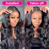 Hedy Wear and Go Glueless Wigs Human Hair Pre Plucked Pre Cut HD Lace No Glue Body Wave Lace Front Wigs for Black Women Human Hair Glueless with Natural Hairline 180% Density 22 Inch