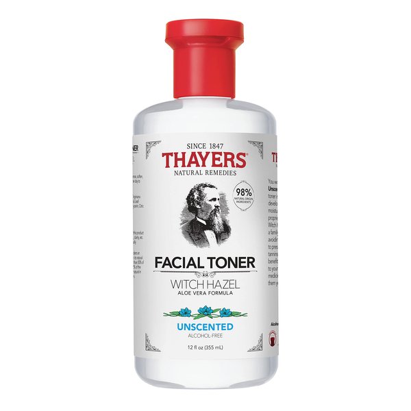 THAYERS Alcohol-Free, Hydrating Witch Hazel Facial Toner with Aloe Vera Formula, Unscented, 12 Ounce