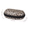 MoKo Sunglasses Case with Carabiner, Unisex PU Shockproof Protective Travel Zipper Eyeglasses Carry Case Glasses Storage Holder for Men Women, Leopard