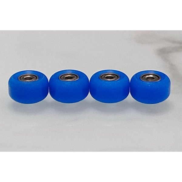 Leefai Pro Fingerboard Bearing Wheels Measure 7.5 * 4.5mm- POM CNC Mini Finger Skateboard Wheel with Ultra Spin Bearings -New Street Shape Colorway (Blue)