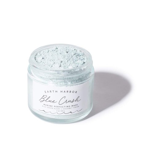 Earth Harbor | BLUE CRUSH Marine Perfecting Mask | Natural & Nontoxic | Organic Blue Green Algae, Coconut Cream & Indigo | Exfoliates & Nourishes | 2 oz