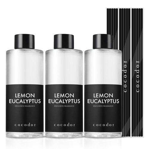 COCODOR Reed Diffuser Oil Refill/Lemon Eucalyptus/6.7oz(200ml)/3 Pack/Aroma Therapy, Home Fragrance, Scented Oils for Bathroom, Bedroom, Office Home Décor