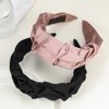Silk Wide Headbands | Pleated Headband for Women Girls | 2 Pcs Pack Headband Solid Color Wide Hairbands for Girls and Women Hair Accessory