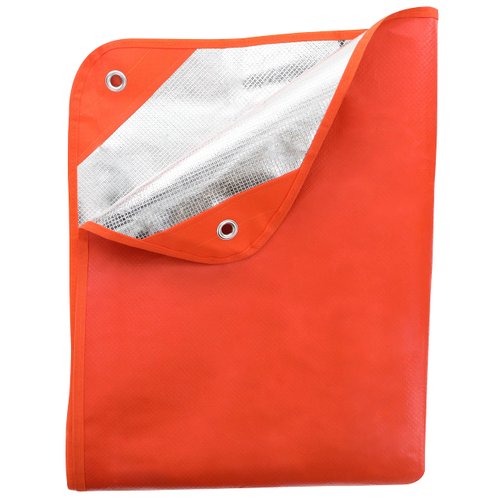 UST 20-PGR0010-08 Survival Blanket/Tarp 2.0 with Windproof and Waterproof Material for Emergency, Camping, Hiking and Outdoors, Orange
