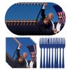 Set of 10 Trump Plates And Napkins,Donald Trump Party Supplies Tump Fight Shot Shooting Paper Plates