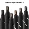6pcs/pack Brow Pencil Set Pull Cord Peel-off Eyebrow Pencils Waterproof Long Lasting Microblading Eyebrow Pen for Marking, Filling, Outlining (Gray)