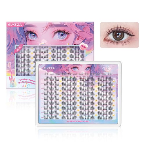 ELYZZA Idol Lash Extension Kit 10-12mm C+ Curl Eyelash Clusters Faux Mink Lash Clusters Extensions For DIY Individual Lashes at Home (Single Box)