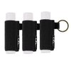 WK IEASON Lip Balm Holder Keychain with Clip, Tight-knit Elastic Chapstick Sleeve not Neoprene Sleeve (Blackx3)