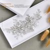 Catery Rhinestones Bridal Hair Comb - Silver Side Wedding Hair Accessory with Beads for Brides, Women, and Girls (A silver)