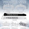Saintrygo Prince and Princess Crowns Prom Court Sashes Prom Party Favors 80s Prom Tiara Shiny Satin Cosplay for Graduation(Elegant Style)