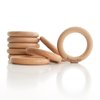 bopoobo Wooden Rings Natural Beech for Craft, Unfinished Wood Ring Circle Rings for DIY Baby Teething Toys, Baby Wooden Teether Accessories, Pendant Connector (10 Pcs, 60 mm)