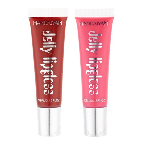 2 Pcs Hydrating Plumping Shimmery Lip Gloss – Long-Lasting Waterproof Gloss, Non-Sticky Shiny Finish, Moisturizing Juicy Lip Gloss for Women, Coral+Cherry blossom