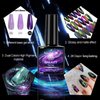 9D Cat Eye Gel Nail Polish, Chameleon Gel Polish Soak Off U V Light, Double Magic Colors Nail Polish Professional Use for Salon-A