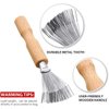 2 Pcs Handle with Groove Hair Brush Cleaner Tool Cleaning Comb Brushes for Hairbrush Easy Clean Solution with Metal Rake Wooden Handle for Home and Salon Use Styling Tools