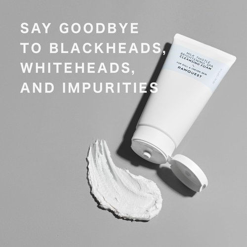 RAWQUEST- Korean Daily Exfoliating Foaming Face Wash Gentle Facial Scrub for Deep Pore Cleansing, Brightening, Remove Blackheads, Dead Skin Cells & Skin Impurities for Combination Skin 5.07 Fl. Oz