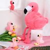 Skylety 18 Inches Flamingo Stuffed Animal with 4 Babies Flamingo Plush Toys Inside Zippered Tummy Pink Mommy Flamingo Toy Stuffed Animals for Birthday Party Decorations