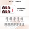 IMRAIN Fall Press on Nails Medium Almond Fake Nails Brown Glossy Glue on Acrylic Nails Full Cover Amber-Brown Artificial Fall Stick on Nails Gel False Nails for Women 24Pcs