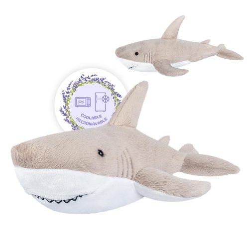 SuzziPals Microwavable & Coolable Shark Plush, Shark Stuffed Animal, Microwave Heating Pad Stuffed Animal for Cramps & Pain, Lavender Heated Stuffed Animals, Shark Plushies Shark Toys, Shark Gifts