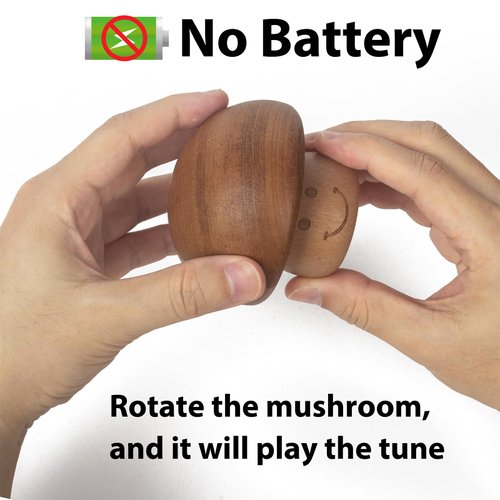 Castle in The Sky Mechanism Music Box Cute Mini Mushroom Vintage Wood Carved Musical Gift for Birthday Valentine's Day Christmas Thanksgiving Day