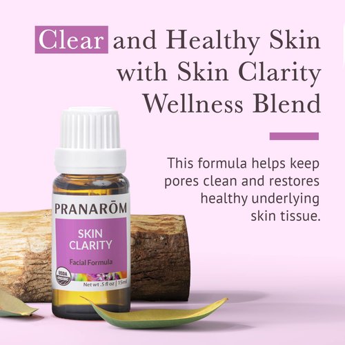 Pranarom Skin Clarity 15ml Pure Essential Oil Blend - Lavender, Tea Tree, Thyme, Rosemary, Niaouli, German Chamomile