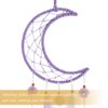 Pretty Jolly Purple Moon Kids Dream Catcher Wall Decor Pompom Feather Baby Dreamcatcher Handmade Children Dream Catcher Home Décor Wall Hanging for Nursery Bedroom Boys Girls Birthday Gift-25.6in