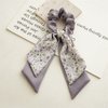 4PCS Bow Hair Scarf Scrunchies Floral Hair Scarf Ties Satin Hair Ribbon Scrunchy Ponytail Holder for Women and Girls