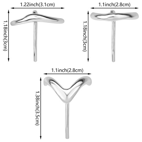 3 Pcs Ponytail Holder Hair Clips Metal High Ponytail Hair Buckles Decorative Barrettes Ponytail Cuff Strong Hold French Fine Hair Jaw Clips Accessories for Women (Silver)