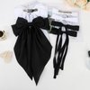 ANBALA Big Hair Bows for Women, 6 PCS Satin Ribbon Hair Bows Set, Tassel Bowknot Hair Clips with Long Tail, Cute Hair Barrettes Bowknot Tassel Bow Hair Clips for Girls (White and Black)