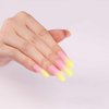 Aimimier 24Pcs Ballerina False Nails Gradient Yellow Coffin Nails with Gluetabs Gradient Fingernails for Women and Girls (Style 8)