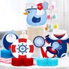 9 Pcs Nautical Baby Shower Decorations Nautical Baby Boy Honeycomb Centerpiece Ahoy It's a Boy Baby Shower Party Supplies Gender Reveal Party for Newborn Baby Boy Party Decorations