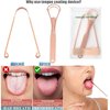2Pcs Copper Tongue Scraper, Tongue Cleaner Set for Adults Kids, Stainless steel Wide Double Blades Oral Tongue Brush Cleaning Scrapping Sweeper for Fresh Breath and Mouth Hygiene Care with Travel Bag