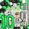 10th Birthday Soccer Balloons Arch,10th Soccer Garland Kit with Green Number 10 Balloon Football Balloons Soccer Mylar Foil Balloons for Boys Kids 10th Birthday Soccer Theme Party Decorations