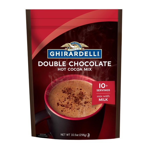 Ghirardelli Chocolate Company Hot Chocolate Pouch, Double Chocolate, 10.5 Ounce