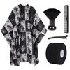 Waterproof Hair Cutting Cape Barber Cape for Men Haircut Cape Hair Cape for Haircuts Salon Cape Barber Neck Strip Barber Brush Neck Duster Hair Comb Clip Set Barber Tools (5PCS / (64" x 56")
