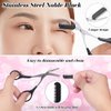 XUJINCN3-in-1 Eyebrow Scissors Kit，Eye Brow Cutter for Women，Eyebrow Grooming kit Specially Designed for Women，Include；Eyebrow Scissors with Comb, Hair Removal Tweezers, Facial Eyebrow Razor（Black)