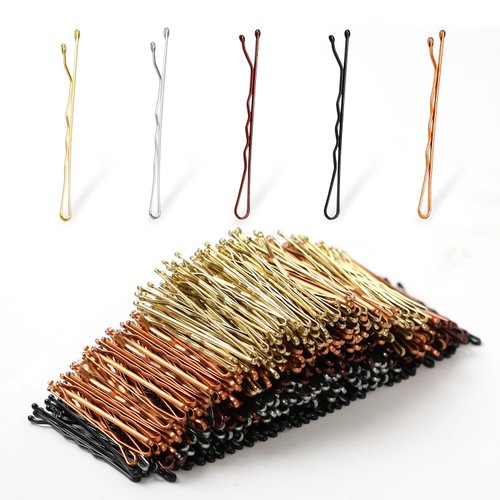 Benefree 500 Count Bobby Pins in 5 Dazzling Colors - hair pins Clips Ideal for Kids, Girls, and Women,Premium Bobby Pin Pain-Free Great For All Hair Types Accessories （2 Inch）
