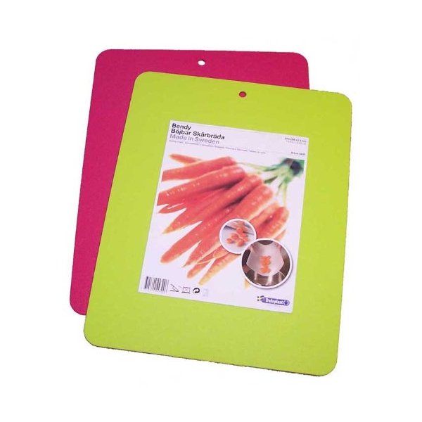 Linden Sweden Flexible Cutting Board 2-Pack - Lays Flat for Secure Work Surface - Extra-Thick for Durability - BPA-Free and Food-Safe - 14.5 x 11.5”, Lime/Pink