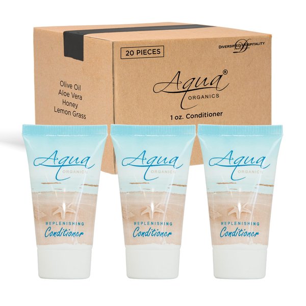 Aqua Organics Conditioner, Travel Size Hotel Amenities, 1 oz (Case of 20)