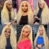 613 Human Hair Bundles Blonde Kinky Curly Human Hair Bundles Brazilian Virgin Remy Hair Extensions Double Weft Double Weft Blonde Human Hair Bundles 613 Kinky Curly Bundles 16 16 16 inch
