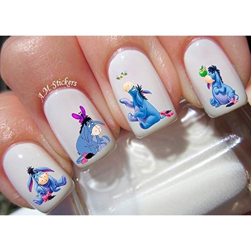 Eeyore Water Nail Art Transfers Stickers Decals - Set of 43 - A1263