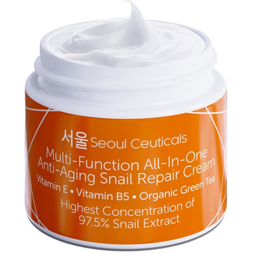SeoulCeuticals Korean Skin Care 97.5% Snail Mucin Moisturizer Cream - K Beauty Skincare Day &amp; Nig...
