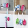VADOO 6Pcs Toothbrush Head Cover Cap Suction Cup Toothbrush Case Portable Toothbrush Protector Holder (Random Color)