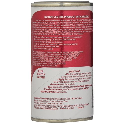 SoftSheen-Carson Magic Razorless Shaving for Men, Magic Extra Strength Shaving Powder, for Coarse Textured Beards, formulated for Black Men, Depilatory, Helps Stop Razor Bumps, 5 oz