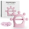 Momcozy Baby Teether Toys | Baby Teething Toys | Baby Teething Relief | Food Grade Silicone Teether Baby Toys | Baby Teether 0-6 Months | Teething Toy 6-12 Months | Baby Essential | Pink