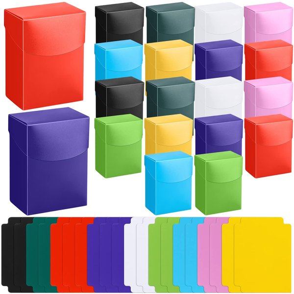 40 Pieces Deck Cards Boxes with Dividers Include 20 Trading Card Deck Cases with 20 Dividers Card Games Storage Organizer Cases for Trading Games Family Card Game Party Games Supplies