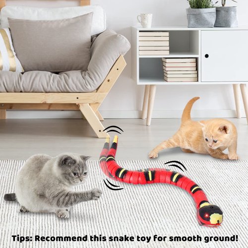 vrbabies Snake Cat Toy, Smart Sensing Cat Toys for Cats, Rechargeable Automatically Sense Obstacle and Escape, Moving Electric Cat Snake Toy Prank Pet Gift with Infrared Induction