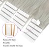 ABH AMAZINGBEAUTY HAIR Tape in Hair Extensions Human Hair Silver Gray Tape in Extensions Straight Real Human Hair Tape ins Skin Weft 20pcs 50g 22 Inch