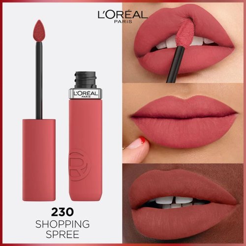 L'Oreal Paris Infallible Matte Resistance Liquid Lipstick, up to 16 Hour Wear, Shopping Spree 230, 0.17 Fl Oz