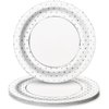 Foil Dots Round Dinner Paper Plates - 9", Silver, 8 Pcs