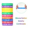 60 Pieces Motivational Quote Rubber Wristbands Colored Inspirational Silicone Bracelets Stretch Unisex Wristbands for Women Men Gifts, 20 Styles